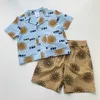 Wyn Kids Verão Camisas Boys Hawaii Roupas Crianças Marca Elegante Design Tops e Shorts ToDdler Roupa 210619