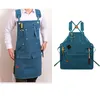 Aprons Durable Goods Heavy Duty Unisex Canvas Work Apron With Tool Pockets Cross-Back Straps Adjustable For Woodworking Painting