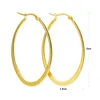 Hoop & Huggie FIREBROS 2021 Trends Korean Fashion Style Stainless Steel Big Earrings For Women Gold Silver Color Unusual Oval Earring