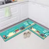 Long Kitchen Mat Bath Mattan Tecknad filmmattor Hem Entré Dörrmat Anti-Slip Absorbent Badrum Rug Hem Golv Dekoration 210917