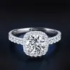 Koude diamanten ring dames039s puur 18k witgoud luxe groep met DIA ring Amerikaanse Mosangshi huwelijksaanzoek6830010