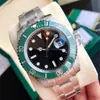 Mens Watches Green Classic Business Style Automatic Mechanical Watch Ceramic Bezel Waterproof Luminous Wristwatches268n