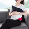 summer Contrast Color Women Sweater Casual short Sleeve thin Pullovers Women O-Neck Knitted Tops Women Jumper Femme Soft 210604