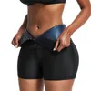 Sweat Sauna Pants Body Shaper Weight Loss Slimming Pants Waist Trainer Shapewear Tummy Thermo Sweat Leggings Fitness Workout 211116