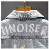 Autumn men's chinoiserie embroidered cranes Chinese style denim jacket fashion Japanese streetwear clothing coats 5XL