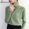 Surmiitro Cashmere Stickad tröja Kvinnor Höst Vinter Koreanska Turtleneck Långärmad Pullover Kvinna Jumper Grön Knitwear 211228