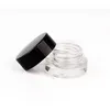 5g jasne szklane słoiki, pokrywa czarnej kosmetycznej maski kremowej kontenera Mała próbka JAR pojemność