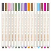 15 färger Metallisk markör penna konst mjuk borste för diy scrapbooking hantverk svart papperspapper skola leveranser y200709
