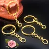 50 pçs / lote 1,3x25mm cor de ouro chapeado chaveiro com cadeia 4link 55mm longo, novo metal chaveiros, chaveiro e chaveiro acessório H0915