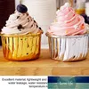 50 pezzi fodere per muffin per cupcake tazze di alluminio, fodere per mini muffin usa e getta per tazze per torte da forno per feste oro/rosa/argento