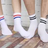 Men's Socks Men's Wholesale- Classic Long Two Striped Old School Of High Quality Cotton For Women Men Skate 210061