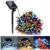 Juldekorationer Party 7m 12m 22m Solar Lamps LED String Lights 100/200 lysdioder utomhus Fairy Holiday Garlands Lawn Garden Waterproof