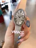 Klasyczne kobiety szafirowe zegar Sapphire Watches Rzymski cyfrowy kwarc zegarowy Lady oryginalny skórzany geometryczny owalny zegarek 32 mm241a