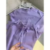 Gym odzież Purple sportowa dla kobiet swobodna moda zagęszczona spodnie dwuczęściowy garnitur Autumn Winter 2021 Outdoor Running Sports Ubrania