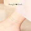 CHUHAN 18K or bracelet de cheville véritable AU750 or jaune bijoux fins marque véritable doré pour les femmes cadeau de luxe bijoux de cheville