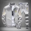 Mäns Tracksuit Sportkläder Set Spring Autumn Casual Tracksuits Män 2 Piece Zipper Sweatshirt + Sweatpants Brand Track Suit Set 210806