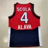 Nikivip Luis Scola #4 Tau Ceramica Retro baskettröjor Herr Sömda anpassade valfritt nummernamn