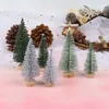 3 pièces arbre de Noël mini pin avec base en bois DIY Home Table Top Decor Miniatures SL 79cm Y201020