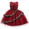 Robe d'été pour fille de Noël haut de gamme 3-14 ans robes de princesse filles paillettes de mariage brodées formelle fille robe de fête d'anniversaire 210303