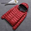 SEDUTMO Winter Duck Down Coat Mujeres con capucha Dos lados Use chaquetas Ultra Light Spring Puffer Jacket ED616 211008