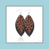 Dangle & Chandelier Earrings Jewelry S937 Fashion Leopard Pu Leather Faux Drop Delivery 2021 Kpfs3