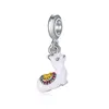 Braccialetto di fascino Pandora adatto Charms in argento europeo Perline di serpente Ciondolo di alpaca smaltato bianco Catena di serpente fai da te per gioielli collana braccialetto