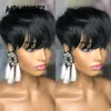 Fashion Short Lace Front Wigs Brazilian Remy Hair Pixie Cut Wig Short straight 150% Glueless none Lace Front Human Hair Wigs Pre Plucked