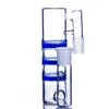 Mavi yeşil Clear Pyrex Cam Ashcatcher 90 Derece Üç Katman Filtreleri Disk Kül Catcher 14 mm Dişi Eklem Cam Bongs Aksesuar