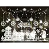 Adesivi per finestre Decalcomanie per l'anno Decorazioni per la casa Buon Natale Decorazioni per pareti Bicchieri di fiocchi di neve bianchi
