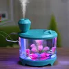Creativo Fish Tank Umidificatore d'aria Luce notturna colorata DC5V USB Mini Mist Maker 460ML Diffusore d'acqua Spruzzatore muto