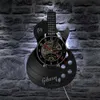 Guitare acoustique Art Instrument Accueil Intérieur Décor Disque Vinyle Horloge Murale Rock n Roll Cadeau Musical 210310