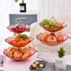 Opslagflessen potten 2/3 tieren plastic plaat fruit kommen decoratieve feestdesserts houder noten candy displat standaard serveerlade voor huis