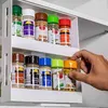 Delicate Spice Rack Multi-Function Double Storage Food Box Rotating Shelf For Kitchen Bathroom Organizer 211112