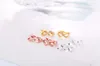 3 Kleur Rose Gold Gold Infinity Earrings Oorbellen Simple Brincos Lucky Number Figuur acht CZ Plata Stud Earring Gift Jewejry