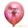 50PC / Pack 12 tum Grattis på födelsedagen Chrome Metalliska latexballonger för födelsedagsfest firande dekoration