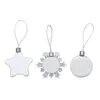 Sublimation Snowflake Pendant Clear Plastic Star Shape Ornaments DIY Blank Openable Christmas Decoration Xmas Tree Hanging Ornament