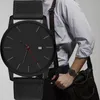 Armbandsur 2021 Casual Women Large Dial Leather Band Simple Watches Gift Men Calender Quartz Watch308k