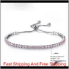 Silver Plated Bracelets Full Diamond Crystal Chain Fit Pandora Rhinestone Bangle Bracelet Women Female Gift Br002 Umqcw R6Aej