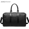 Sacs Duffel ZEROFRONT 2021 Design Tissé Modèle PU Cuir Portable Multi-fonction Sac À Main Haute Capacité Sac De Voyage Pour Hommes Bla286C