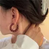 Hoop & Huggie AOMU French Vintage Colorful Transparent Resin C-shaped Earrings Irregular Geometric Twisted For Women Accessories