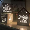 Светодиодная деревянная коробка творческая форма ночной свет Новый год украшения рождественской комнаты дома Рождественский интерьер теплый белая атмосфера свет T200909