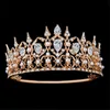 Bruid tiara kroon zirkoon kristal hoofdtooi bruids bruiloft haar sieraden gouden diadeem koningin bruiloft accessoires meisje kronen pageant x0625