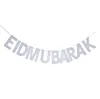 Decorazione del partito Gold Silver Eid Banner Scintillio Carta Garland Mubarak Muslim Festival Bunting Ramadan SN570