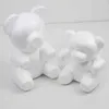 クマの形をしたモデリングホワイト3Dポリスチレンフォームベアミニペフォームローズフラワーディークラフトギフトバレンタインデイパーティー用品
