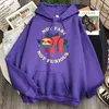 Niet snel niet woedende print man sweatshirt fleece pocket losse hoody streetwear comfortabele mode hoody anime punk sweatshirts H1227