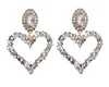 심장 모양의 합금 색상 다이아몬드 복고풍 스타일 과장된 귀걸이