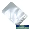 100Pcs/Lot Glossy Silver Stand Up Mylar Foil Bag with Clear Window Self Grip Seal Tear Notch Doypack Resealable Pouches