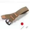 Titta på band Peiyi Waterproof Nylon Watchband 20 22mm Black Green Strap With Pin Buckle For Sport Canvas Chain Deli22