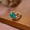 Kluster ringar handgjord original justerbar natur himmel blå sten ring för kvinnor flicka evighet årsdag mode smycken