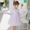 Korean Nastolatki Dziewczyny Długie Rękaw Suknia Sprężyna Dla Dzieci Księżniczka Vestido Dzieci Tutu Costume Odzież Hurtownie 210529